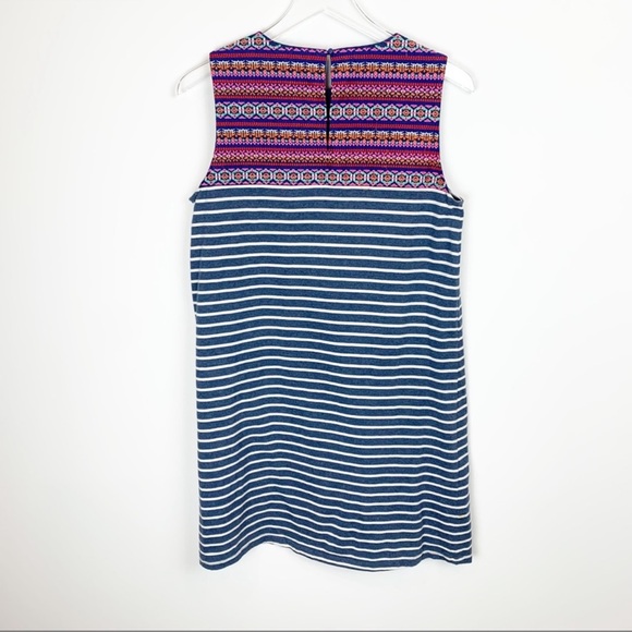 THML | Boho Striped Embroidered Shift Dress - Picture 9 of 9